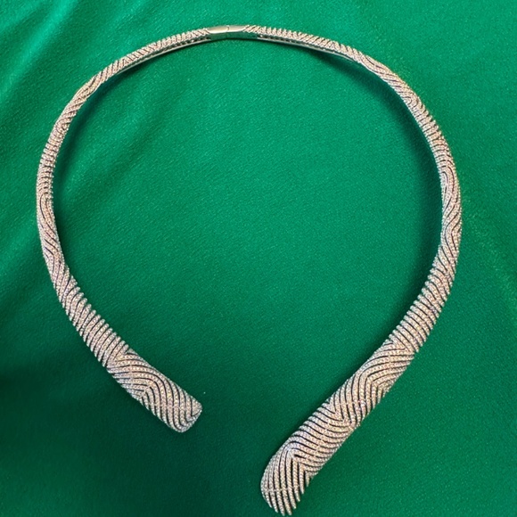 Designer Serpentine shape Interlacing Patterns Sterling Collar Necklace …